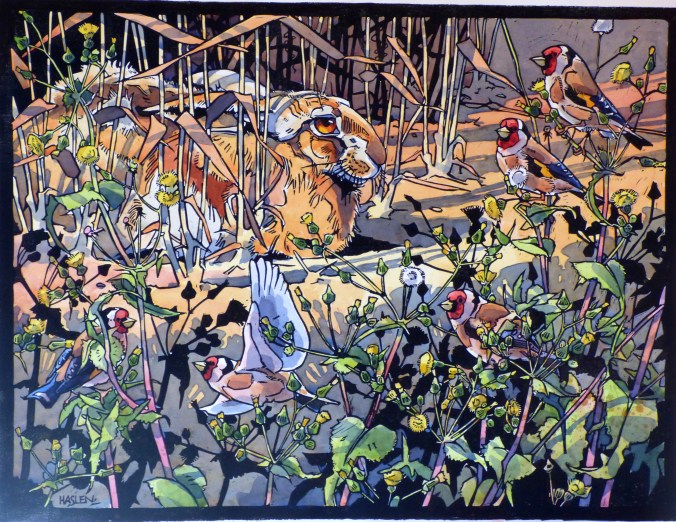 Hare and Goldfinches
